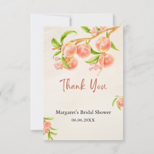Söt som en Persika Tacksamhetskort Tack Kort (Framsida)