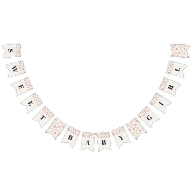 Söt som en persiko-babyduschbanderoll vimplar (Alla)