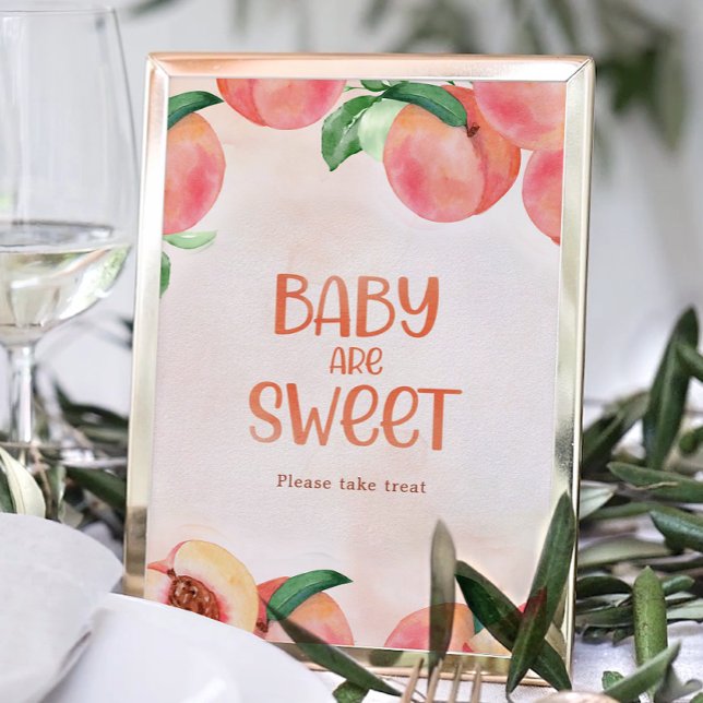 Söt som en persiko-babyskor Baby är ett sött tecke Poster (Skapare uppladdad)