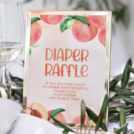 Söt som en persiko-babystövel Diaper Raffle Sign Poster