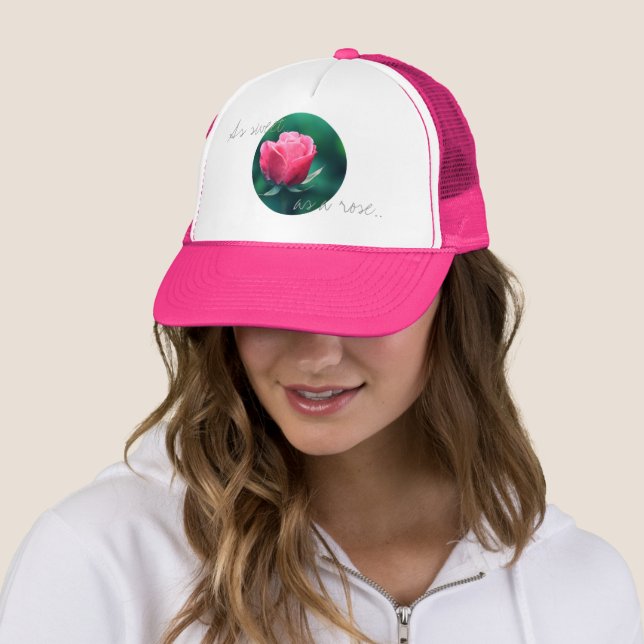 Söt som en rosa blomma hatt truckerkeps (In Situ)