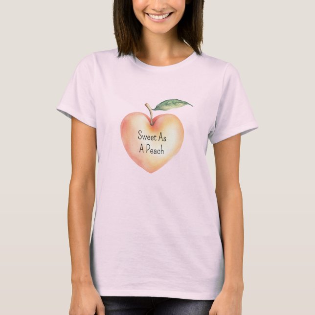 Söt Som Ett Persika Hjärtat  T Shirt (Framsida)