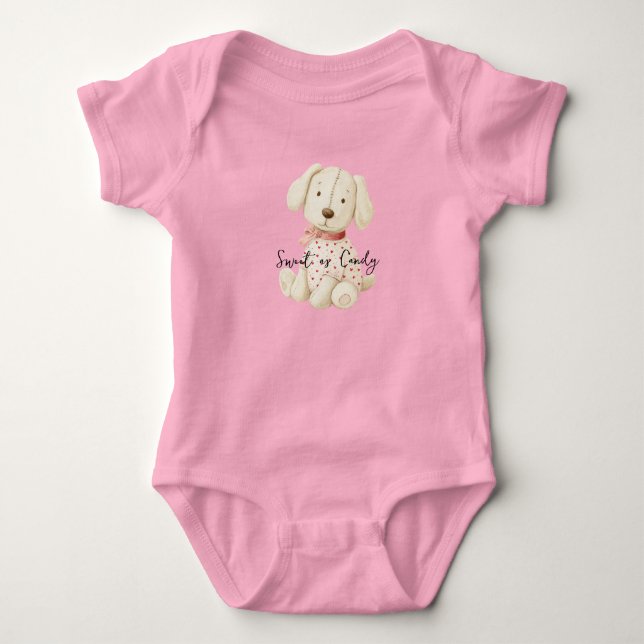 Söt som godis Söt kräm hund T Shirt (Framsida)