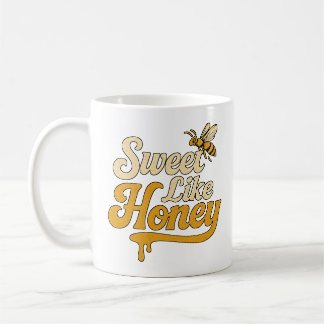 Söt som honung Retro Typografi Kaffemugg (Vänster)