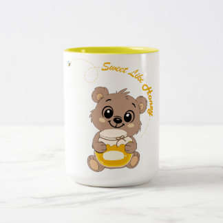 Söt Som Honung Söt Kawaii Björn som håller Honung  Två-Tonad Mugg