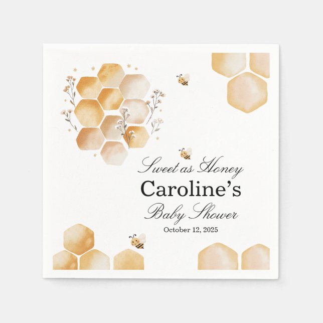 Söt som honungsbin Babyskon Napkins Pappersservett (Framsidan)