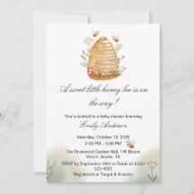 Söt som inbjudan till honungsbin Baby Shower