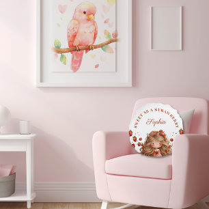 Söt som jordgubbstävling Grattis på födelsedagen P Rund Kudde