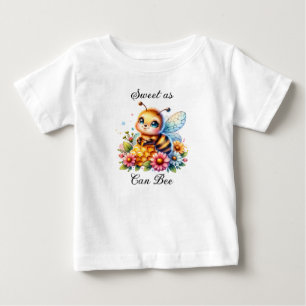 Söt som kan Honungsbin och Blommor T Shirt