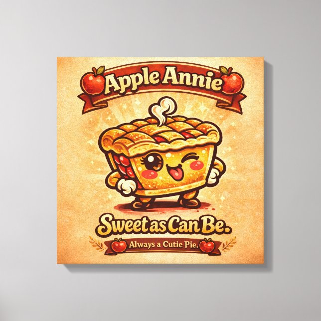 Söt Som Kan Vara - Apple Annie - Matvänner Canvastryck (Framsida)