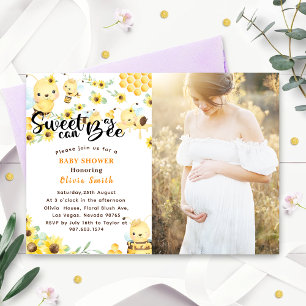 Söt som kan vara Baby Shower Gul Foto Inbjudningar