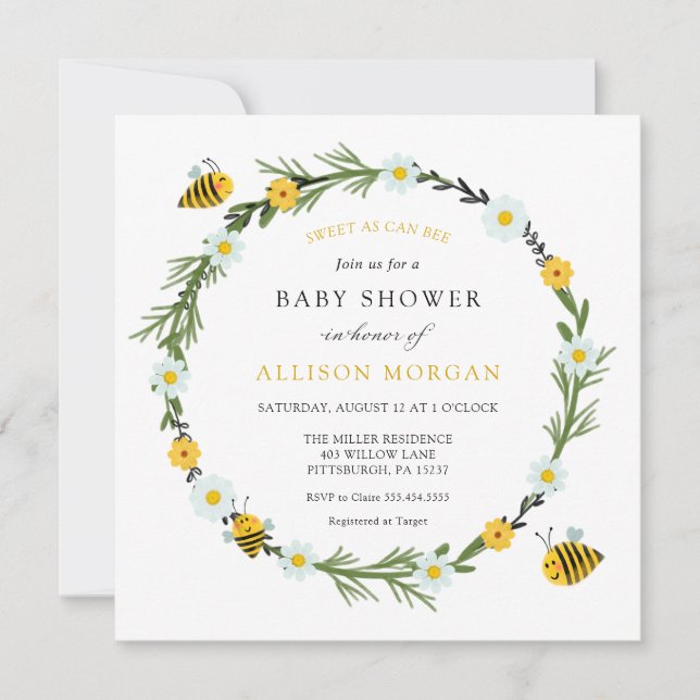 Söt som kan vara babyinställarens inbjudan (Framsida)