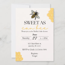 Söt som kan vara babyshower bin tema inbjudan 