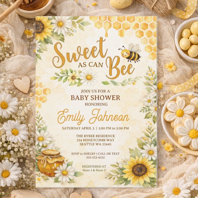 Söt som kan vara Bee Baby Shower Inbjudningar (Skapare uppladdad)