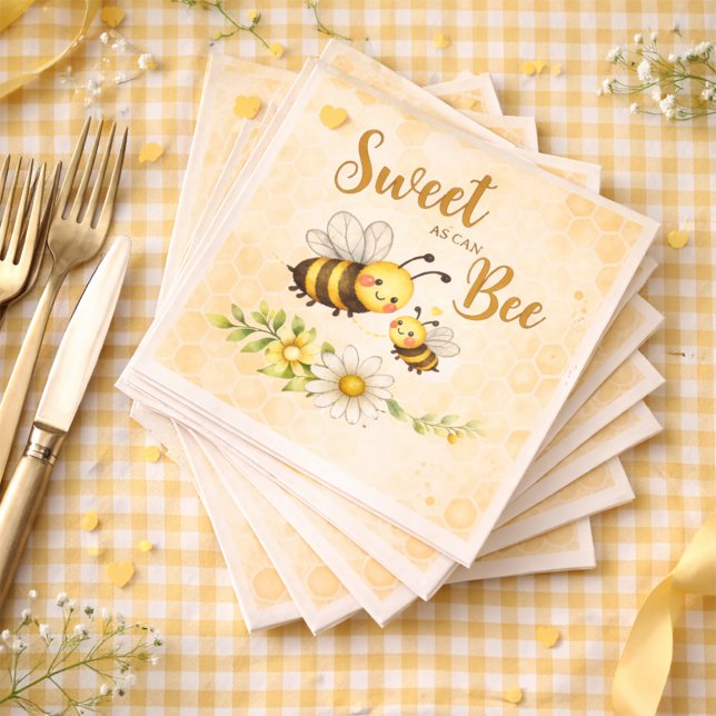 Söt som kan vara Bee Baby Shower Pappersservett (Skapare uppladdad)