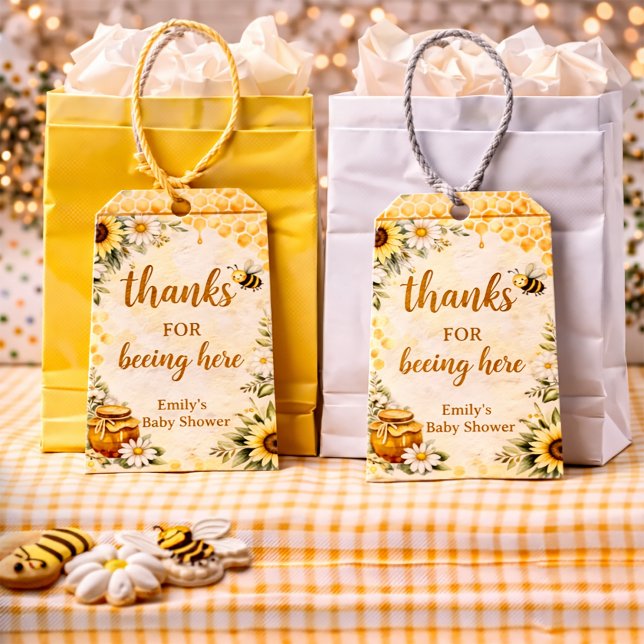 Söt som kan vara Bee Baby Shower-presentkort Presentetikett (Skapare uppladdad)