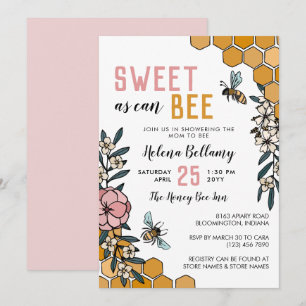 Söt som kan vara Bes Rosa Blommigt Baby Shower Inbjudningar