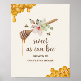 Söt som kan vara Blommigt Honung Trollspö Baby Sho Poster