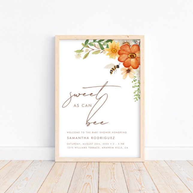Söt som kan vara | Blommigt Vår Baby Shower Poster (Skapare uppladdad)