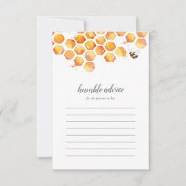 Söt som kan vara Bumblebee Baby Shower Advice Card Tack Kort