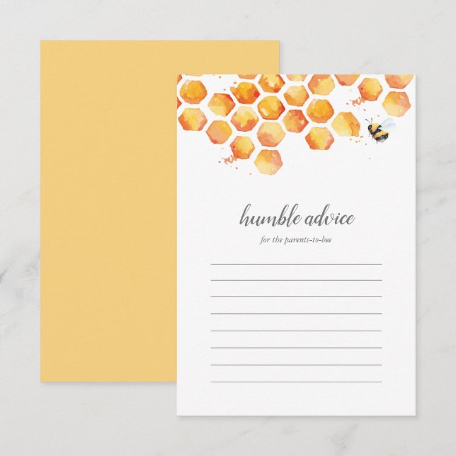 Söt som kan vara Bumblebee Baby Shower Advice Card Tack Kort (Fram/baksida)