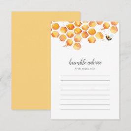 Söt som kan vara Bumblebee Baby Shower Advice Card Tack Kort