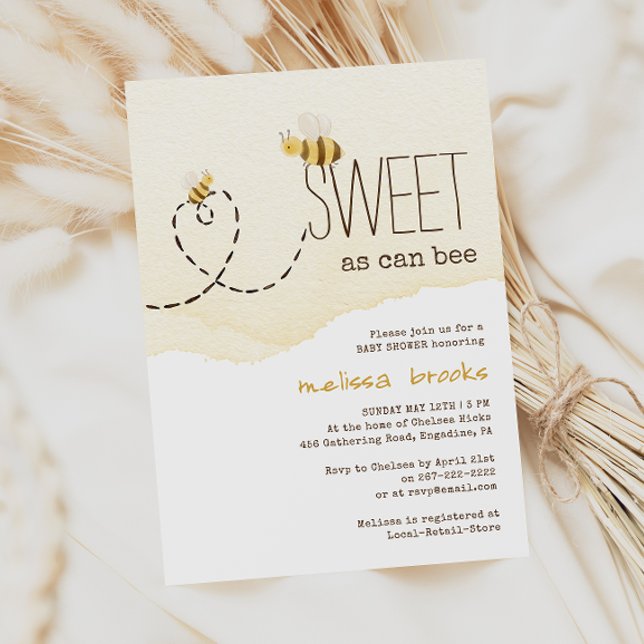 Söt som kan vara Bumblebee Baby Shower-inbjudan Inbjudningar (Skapare uppladdad)