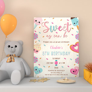 Söt som kan vara Candy Cuppie Donut Birthday Inbjudningar