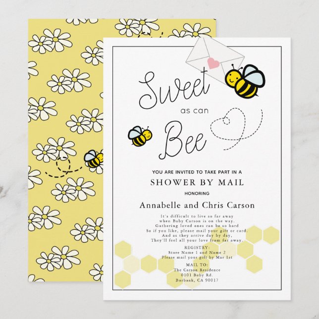 Söt som kan vara en vit babyvisare per post inbjudningar (Fram/baksida)