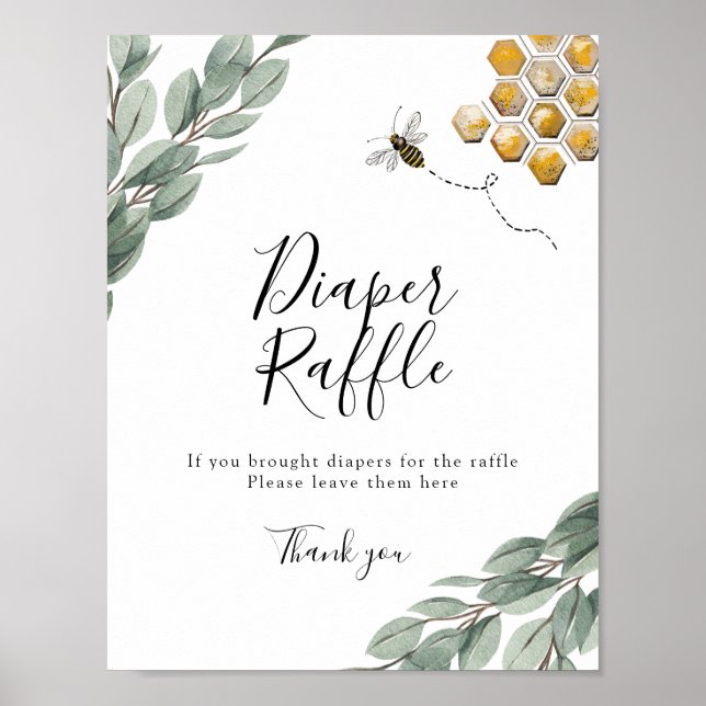 Söt som kan vara Eucalyptus Raffle-skylt Poster (Framsidan)