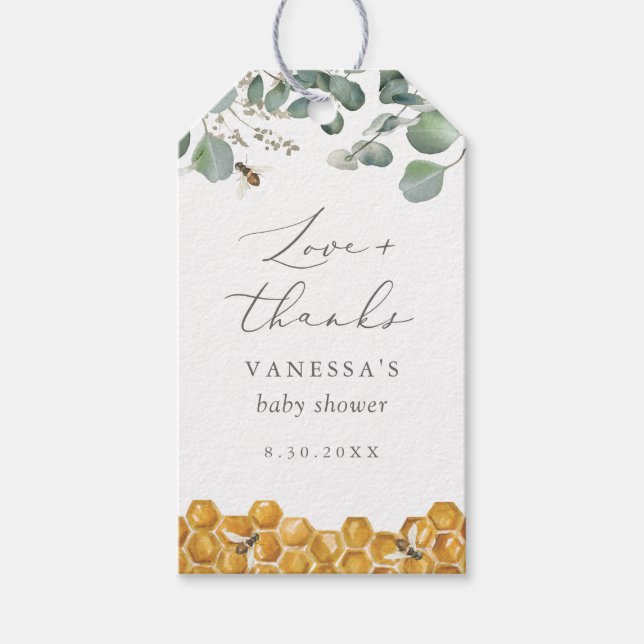Söt som kan vara Greenery Baby Shower Presentetikett (Framsidan)
