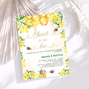 Söt som kan vara gult blommigt par Baby Shower Inbjudningar