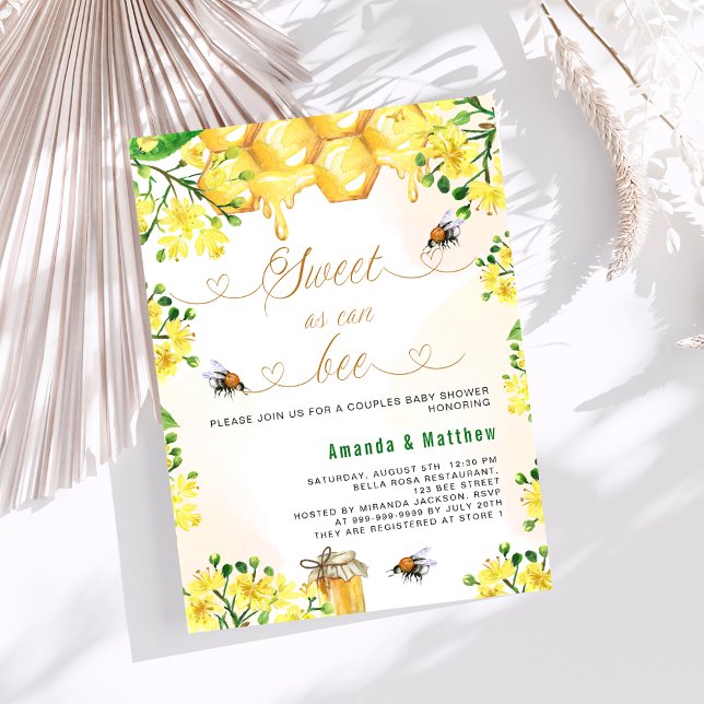 Söt som kan vara gult blommigt par Baby Shower Inbjudningar (Skapare uppladdad)