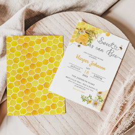 Söt som kan vara honeycomb Daisy Baby Shower Invit Inbjudningar