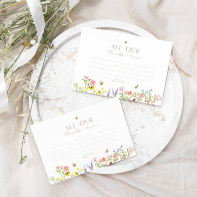Söt som kan vara modern minimal Tack Tilläggskort (Thank your guests with this sweet and simple custom thank you card!)