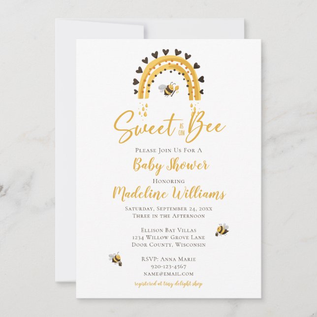 Söt som kan vara Rainbow Baby Shower-inbjudan Inbjudningar (Framsida)