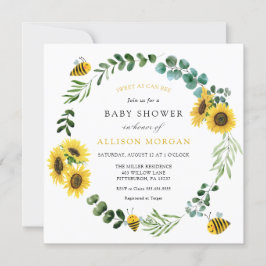 Söt som kan vara solrosbabyskor inbjudningar