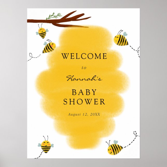 Söt som kan vara välkomstskylt för babyskor poster (Framsidan)