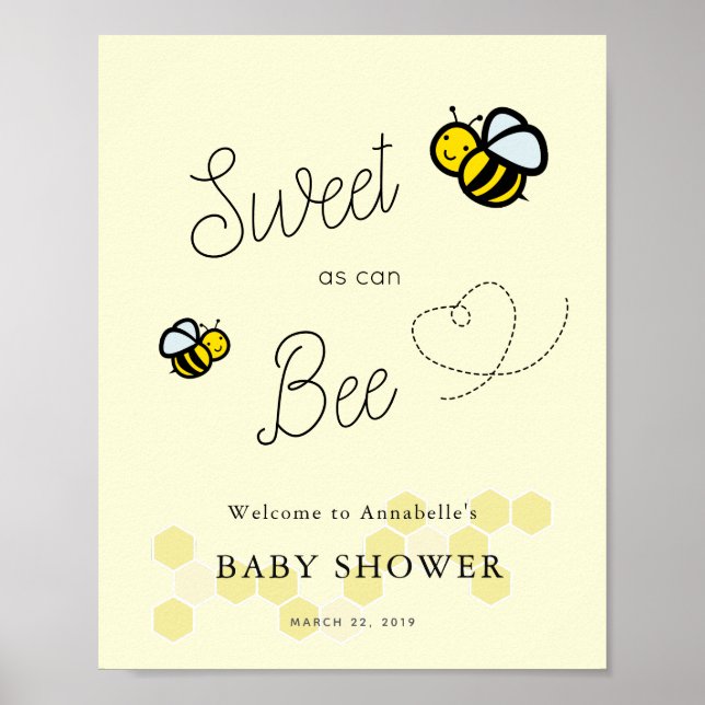 Söt som kan vara välkomstskylt för babyskor poster (Framsidan)
