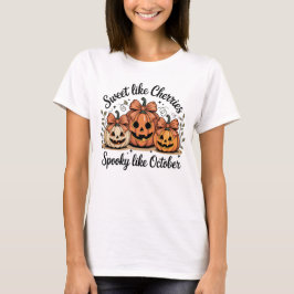 Söt som körsbär, läskig som oktoberpumpa t shirt