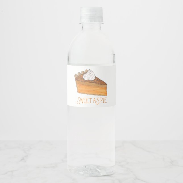 Söt som Paj, potatis Paj Helgdag Dessert Vattenflaskor Etikett (Framsida)