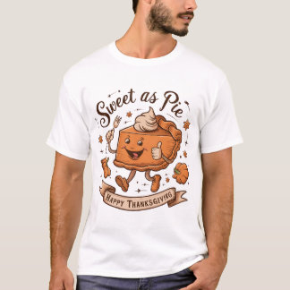"Söt som Paj" Tattoo-Stil Thanksgiving T-Shirt