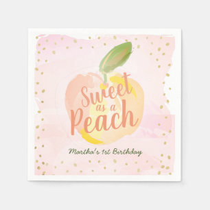 Söt som Peach Girl Rosa Birthday Pappersservett