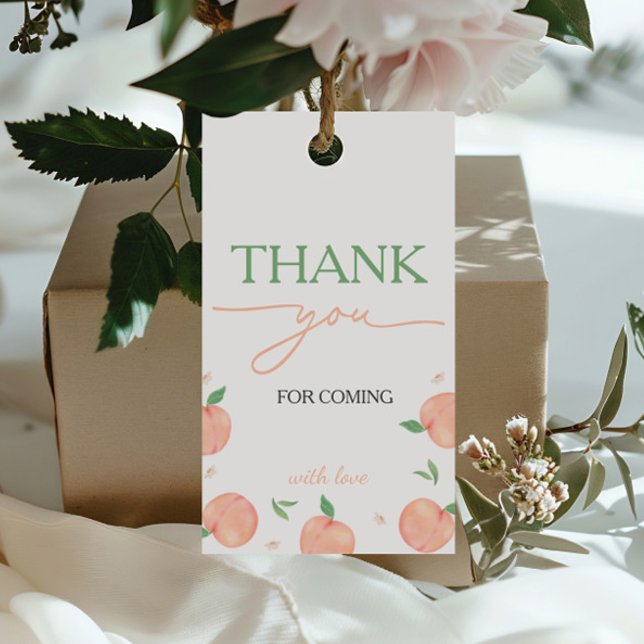 Söt som persikofödelsedag presentetikett (Skapare uppladdad)