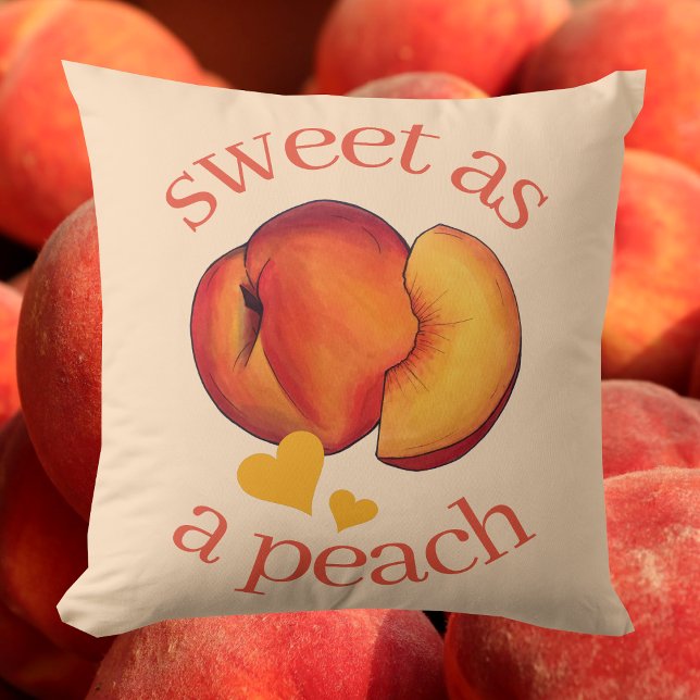 Söt som persikomogen frukt i Georgien Kudde (Sweet as a Peach Pillow)