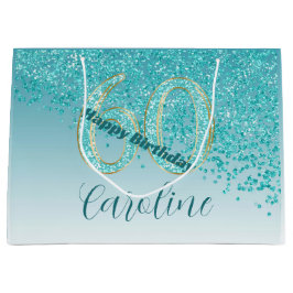 Söt som sjunker i Teal Blue Glitter 60:e födelseda