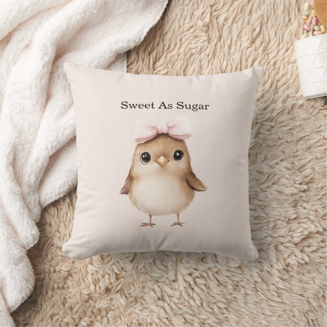Söt Som Socker Fågel Med Slöja Kudde (Filt)
