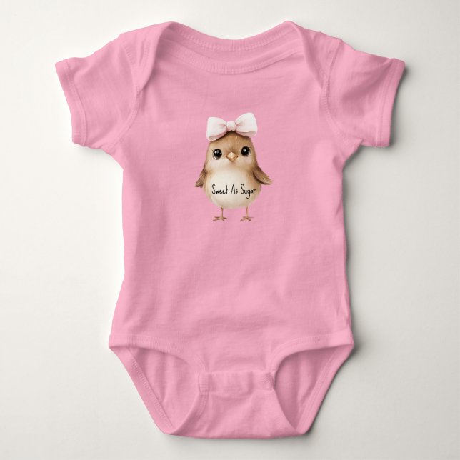 Söt Som Socker Fågel Rosa Slöja T Shirt (Framsida)