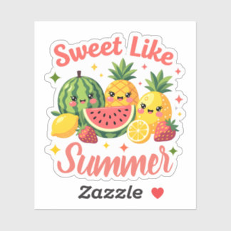 Söt som sommar Kawaii frukt vänner Klistermärken