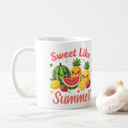 Söt Som Sommar Söt Frukt Vänner Kaffe Mugg